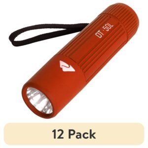 (12 Pack)  Single Mini LED Flashlight, 50 Lumens, Handheld, 3 AAA Batteries, Red