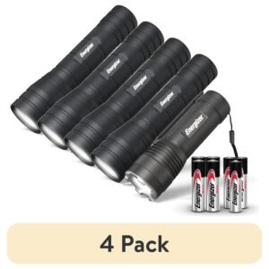 (4 Pack)  Tactical Camping Flashlight Combo Pack with  High Lumen Metal Flashlight (1,000 Lumens) and Compact  Tactical Camping Flashlight (300 Lumens)