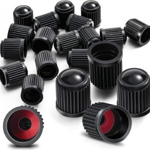 20 Pcck Tire Valve Team Caps Car Tire Caps Plastic Universal Black Stem Covers for Bike Bicycle Cars Suv Trucks Motorcycles