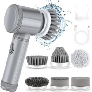 Popular Pick??  Electric Cleaning Brush * 1 Brush Head * 6 Usb Cable * 1 Scrubber Cleaning Brush Cordless Power Scrubber with 6 Replaceable Brush Heads Handheld Power Shower Scrubber for Bathtub