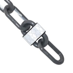 Reflective Plastic Barrier Chain, Slate Gray, 2-Inch Link Diameter, 25-Foot Length (52057-25)